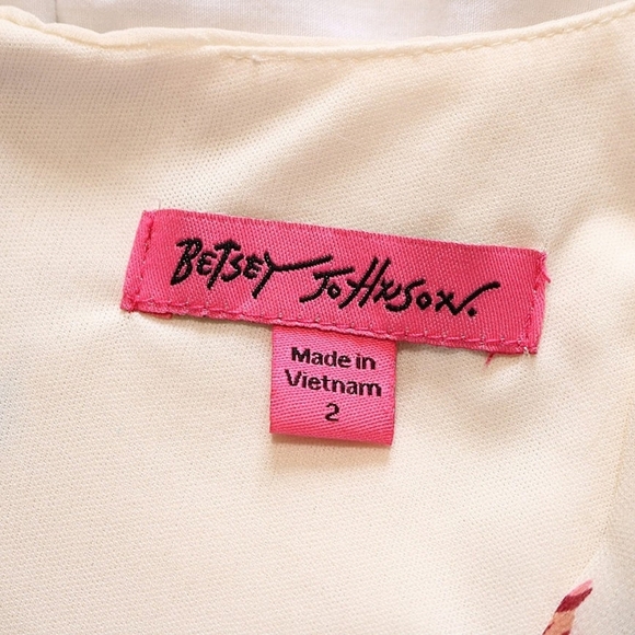 Betsey Johnson Rose Floral Print Ivory Handkerchief Tea Dress Sz 2 - Picture 12 of 12